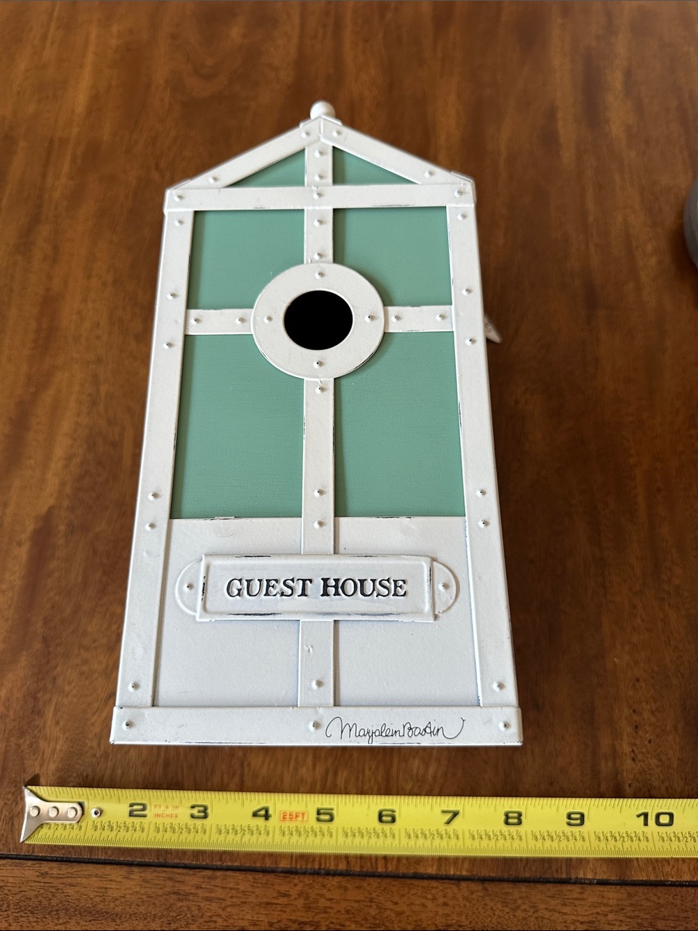 Guest House Decorative Wall Birdhouse in Seafoam Green and White - Hallmark
